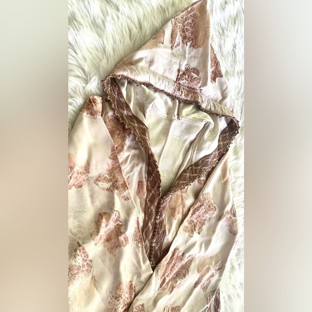 handmade Moroccan  beige floral hooded Halloween costume for women